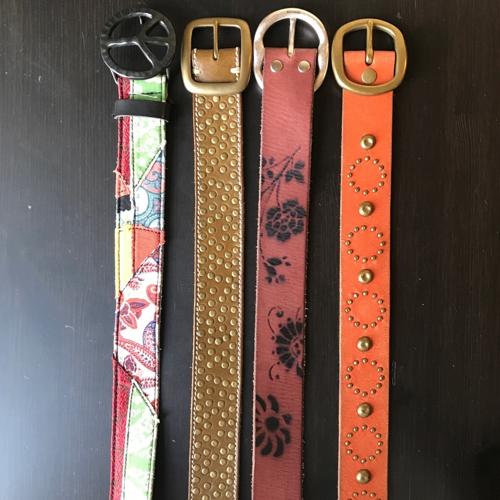 Lucky Brand Leather & Solid Brass Belts 28” & 30”